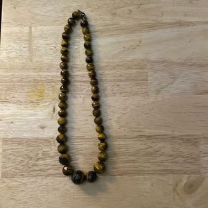 Tigers eye 18” necklace sterling silver clasp